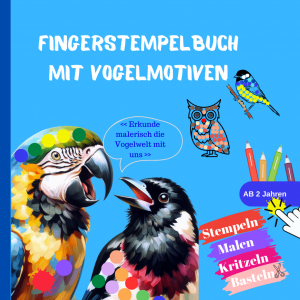 Fingerstempelbuch mit Vogel-Motiven