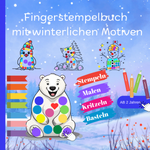 Winter Fingerstempelbuch für Kinder ab 2
